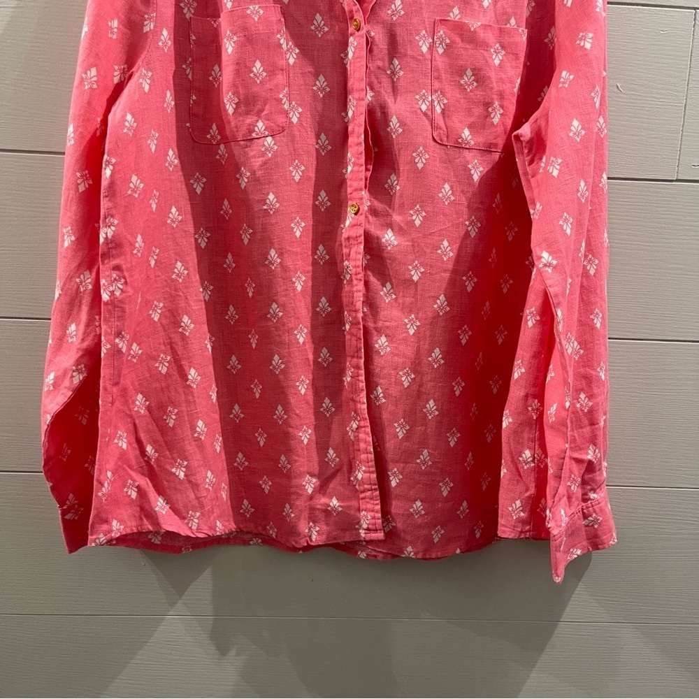 Charters Club Luxury Linen Button Top Size Large - Picture 3 of 7